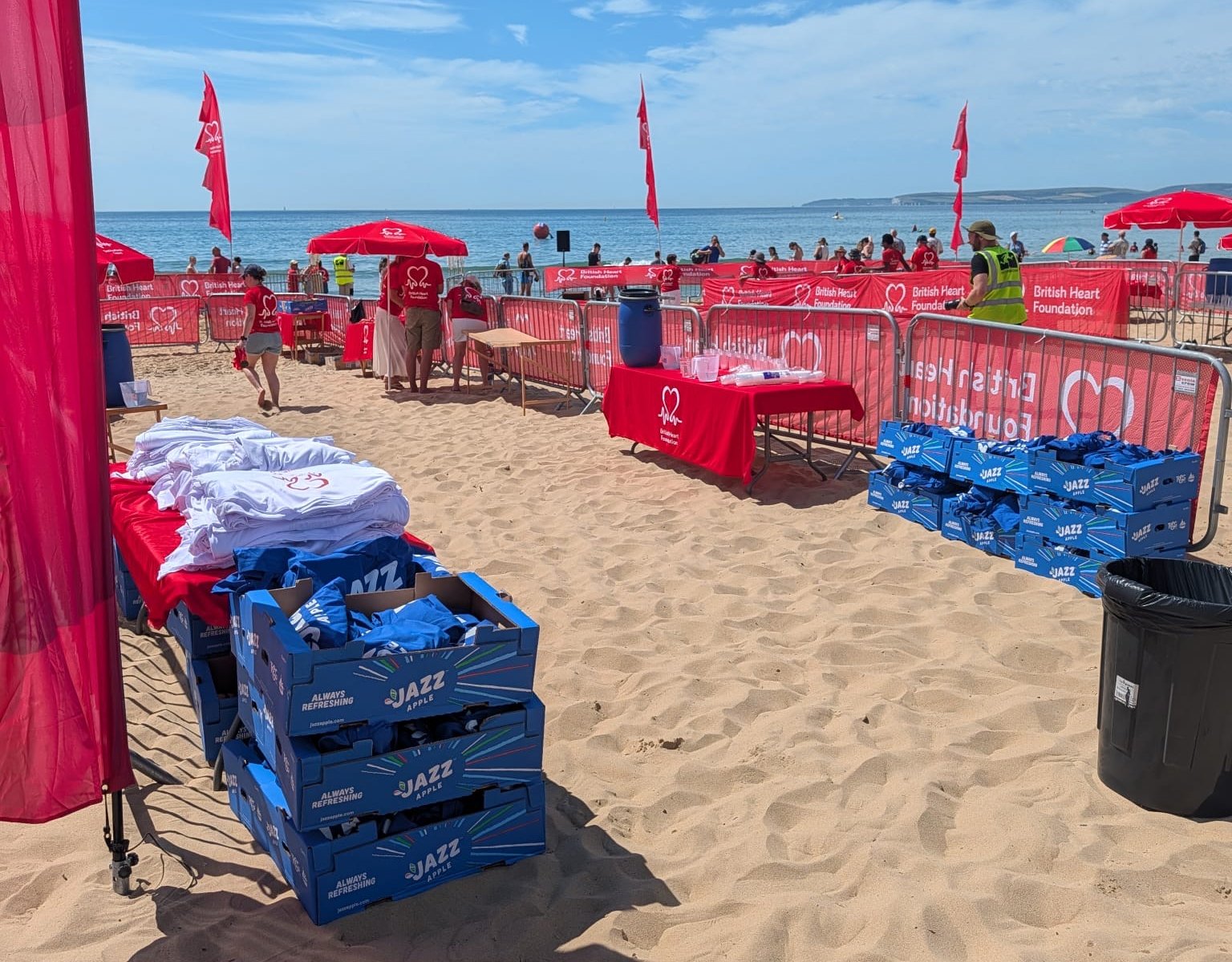 Swimmers enjoying JAZZ™ Apples after the Bournemouth Pier to Pier Swim